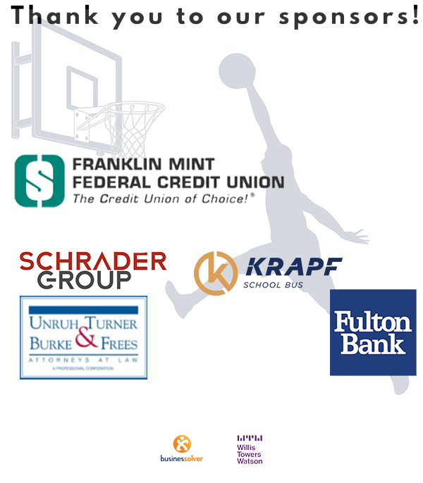 List of sponsors logos on a basketball court